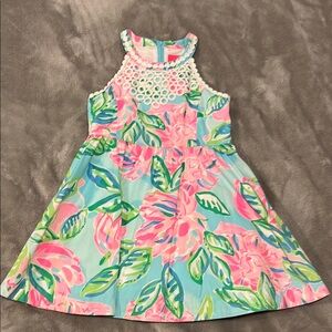 Floral Kids Dress in Pink and Green